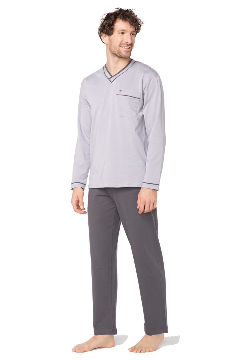 Modalowa piżama męska z długim rękawem RALPH L