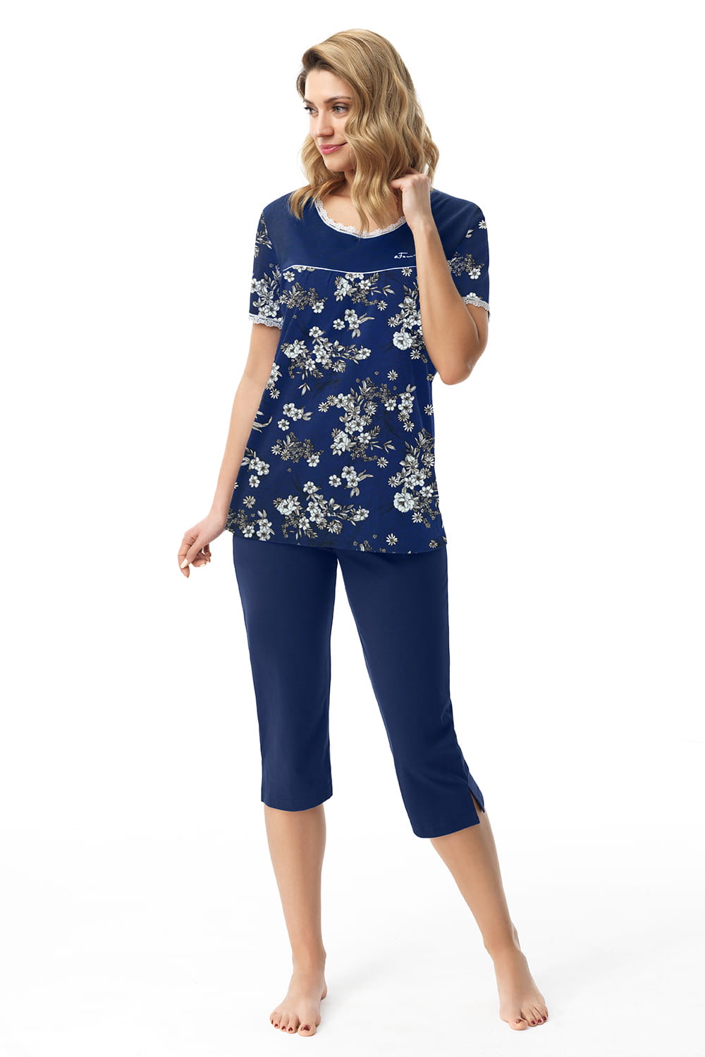 Pizama damska 100% bawełna - Dolly kwiaty