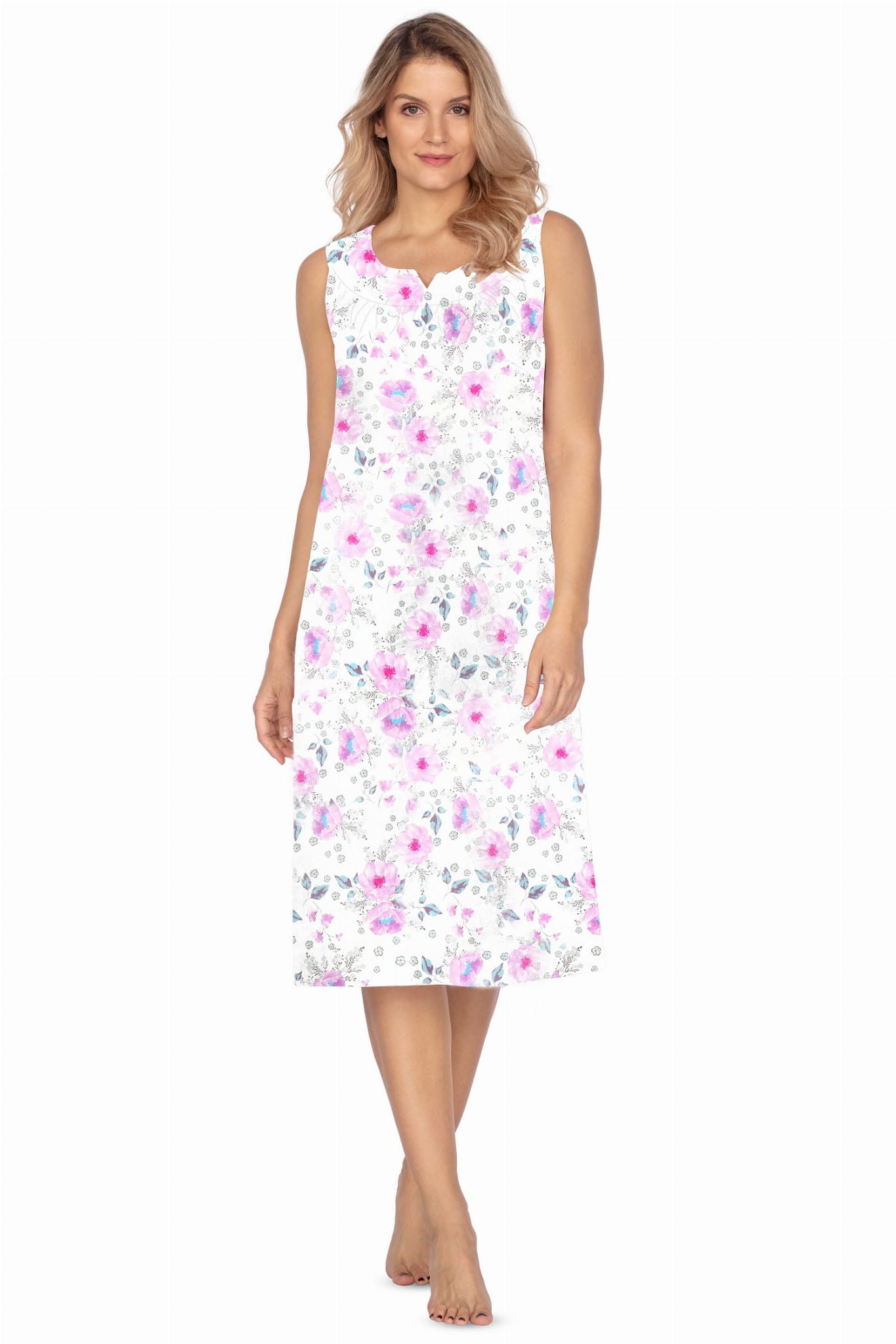 Koszula nocna damska 100% bawełna - ANA - różne kolory