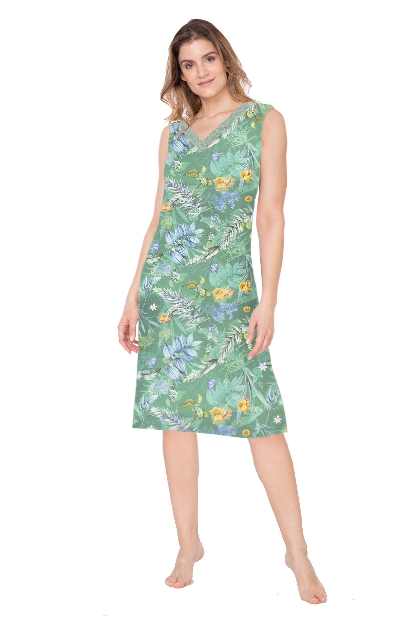 Koszula nocna Gloria - bawełna/modal - druk