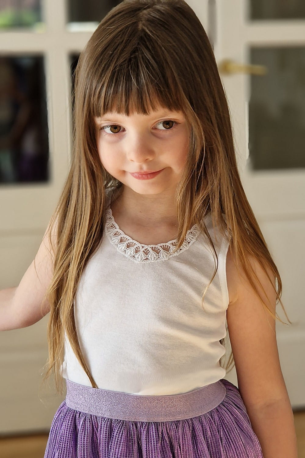 koszulka dziewczęca ULA - 100% bawełna, biała